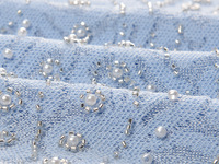 Nouvelle Robe Longue Plissée à Col Rond en Dentelle Jacquard Texturée et Perlée, Ensemble Jupe et Robe, Collection Printemps-Été 2026