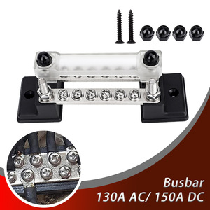 พาวเวอร์บัสบาร์ YC102152 6-ช่อง150A ทองแดง12-48V พร้อมฝาปิดโปร่งใสสำหรับระบายความร้อนด้วย RV ตามธรรมชาติ - Product Image 5