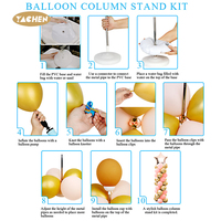 Support de colonne de ballons réglable Yachen pour décoration de fête de mariage, de 1,5 à 6,75 pieds, support de fond en métal, kit de support de ballons