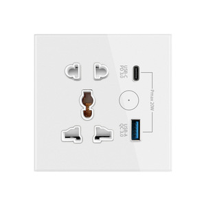 Prise intelligente Tuya Smart Wifi de type 86 Zigbee 5 trous avec Type-C + USB, charge rapide, télécommande, minuterie, commande vocale - Product Image 1