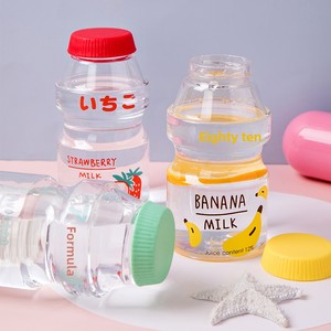 Garrafa de Água Plástica Kawaii de 480ml com Alça, Garrafa de Bebida em Forma de Yakult, Garrafa de Leite em Forma de Caixa para Crianças/Meninas/Adultos - Product Image 1