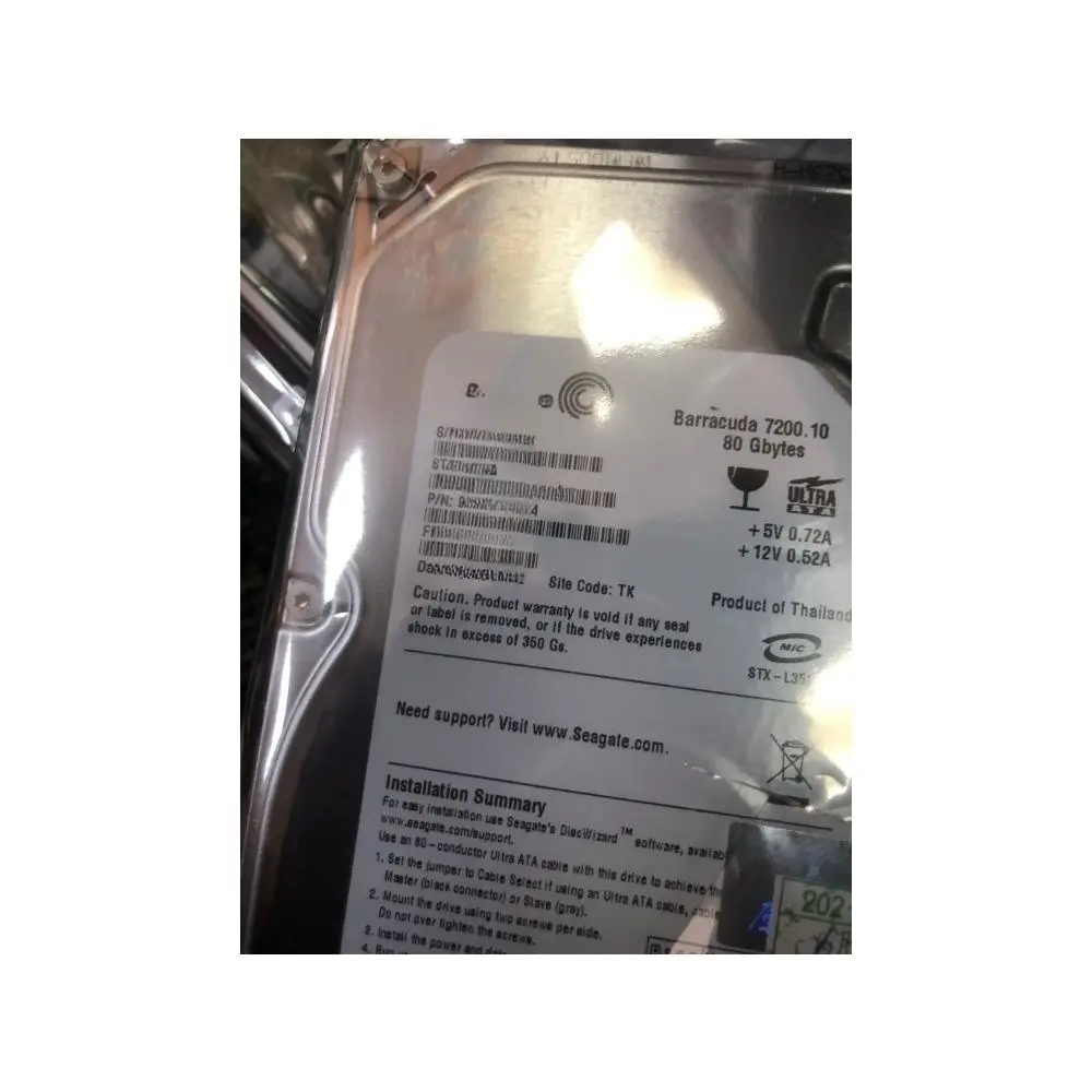 Hard Drive HDD In Stock 80GB ST380215A 9CY011-304 7200RPM PATA IDE 3.5" Desktop HDD