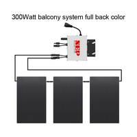 Kit Sistem Tenaga Surya Balkon Rumah 600W yang Dapat Disesuaikan, Panel Surya Silikon Monokristalin 200W MPPT, Pemantauan Wifi, Aplikasi Smartphone