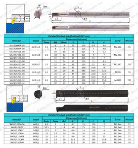 Inserts GR GER SNGR/L & SIGER & SGESR & <span class=keywords><strong>SGEL</strong></span> Porte-outil de tournage à rainure interne antichoc pour rainure de petit diamètre - Product Image 2