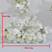 Nouvel ensemble de fleurs artificielles JHMJ en soie (hortensia, rose, gypsophile) modèle 65 pour décoration de fond de mariage et arrangement de table, long