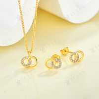 Collier YILUN en argent sterling 925 avec pendentif cercles entrelacés plaqué or 24 carats, bijoux tendance