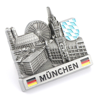 Fournisseur d'usine, conception personnalisée, souvenirs touristiques de Munich, Allemagne, cadeaux, décoration d'intérieur, artisanat, aimant de réfrigérateur 3D