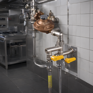 Distributeur de gaz GPL GIMCON avec régulateur de pression, vanne de sécurité en fonte 2, 3 ou 4 voies - Product Image 2