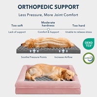 Lit pour chien géant, rectangulaire, solide, imperméable, en velours cristal, avec coussin orthopédique en mousse alvéolée, pour grands chiens, personnalisable OEM