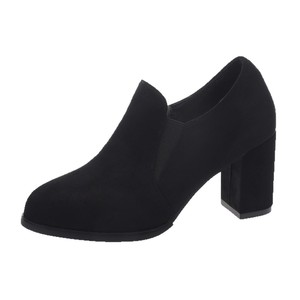 รองเท้าส้นเตี้ยทรงหัวแหลมสไตล์อังกฤษ หนังกลับแบบเรโทร ไซส์ใหญ่ ปากรองเท้าลึก ส้นหนา สำหรับผู้หญิง ฤดูใบไม้ร่วง - Product Image 5