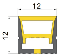Profil LED néon YR 12*12mm Flexible Étanche Série 6000 Bande lumineuse anodisée Garantie 5 ans 2700K Armoires Placards