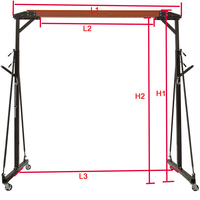 Grues portatives portatives de taille réglable d'atelier de levage mobile en acier de 1ton 2ton 3ton