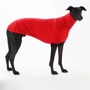 Kaus Anjing Merah Rompi Anjing Kerah Tinggi Elastis Klasik Pakaian Whippet Kosong