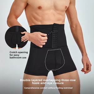 Pantalones de Compresión Fuerte para Hombre, Almohadillas de Cadera Desmontables, Entrepierna Abierta con Hebilla, Cintura Alta, Calzoncillos Tipo <span class=keywords><strong>Boxer</strong></span>, Pantalones Moldeadores de Cuerpo para Hombre - Product Image 3