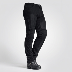 Jeans de Mezclilla Sólidos y Transpirables para Hombre con Rodillas Reforzadas y Múltiples Bolsillos para Senderismo y Trabajo en Otoño/Primavera/Verano - Product Image 1