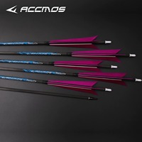Flèches en carbone pur ACCMOS 6.2 ID, ailettes en plumes de dinde naturelles de 5 pouces, flèches de tir à l'arc de 33 pouces pour arc classique traditionnel