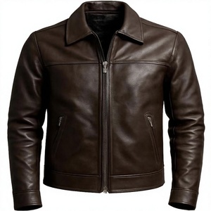 PU Leather Full Sleeves Casual Plain Dyed Eco Friendly Professional Hot Sale Men Breathable Leather Jacket OEM Service - Product Image 3