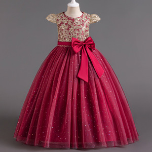 Robe à paillettes pour filles robes de fête d'anniversaire 5-14 ans robe longue de bal de fin d'année pour enfants robe de soirée de mariage - Product Image 1