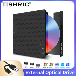 Lector de DVD Externo USB 3.0 TISHRIC, Unidad de DVD-<span class=keywords><strong>RW</strong></span> Externa Tipo C con Función POP-UP, Reproductor de <span class=keywords><strong>CD</strong></span> Tipo C para Computadora Portátil y de Escritorio - Product Image 1