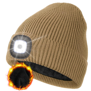 Cappello Unisex con la luce, USB ricaricabile mani libere lampada frontale LED Beanie, regali invernali per gli uomini papà marito lui - Product Image 6
