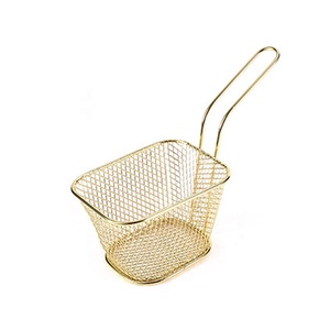 Nouvel arrivage Mini panier de service en fil métallique pour friteuse Porte-frites avec support à condiments Filtre à huile - Product Image 5