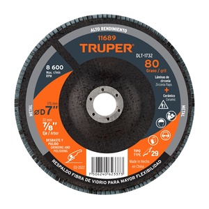 Truper DLT-1732 disco levigante laminato 7 'grana 80 con centro 7/8' - Product Image 2