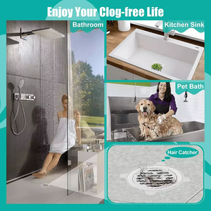 ที่ดักขนแบบใช้แล้วทิ้งมีกาวในตัวป้องกันท่อระบายน้ำดีไซน์ตาข่ายสีขาวสำหรับอ่างล้างจาน/อ่าง B2B โรงงาน - Product Image 3