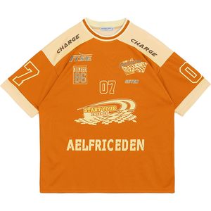 T-shirt unisexe en jersey graphique surdimensionné Haut d'été décontracté à motifs avec tissu tricoté au design streetwear vintage - Product Image 6