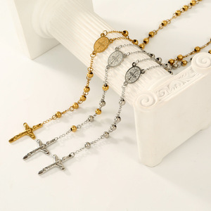 Collier ras du cou tendance style Instagram avec perles dorées, style chapelet, pour femme, accessoires de bijoux élégants, best-seller - Product Image 4