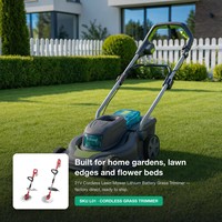 Tondeuse à gazon sans fil 21V, batterie lithium, débroussailleuse haute puissance, machine de désherbage pour jardin domestique avec pack de 10 cellules