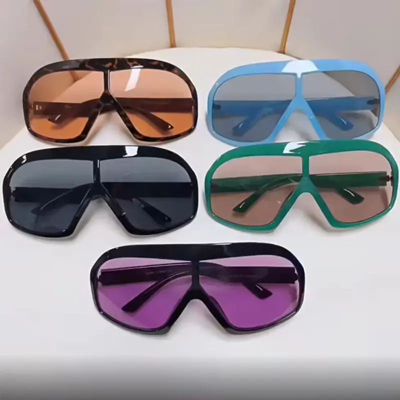 2132 новые винтажные цельные футуристические солнцезащитные очки Y2K женские и мужские негабаритные очки в стиле хип-хоп