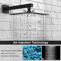 Ensemble de douche mural noir mat 10 pouces certifié CE, fabriqué en Chine, avec douchette à main et robinet de raccordement, vente en gros