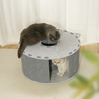 Nouveau Premium feutre chat lits maison Design Original grande grotte fait à la main facile à laver lit pour animaux de compagnie chats imprimé motif lavage à la main