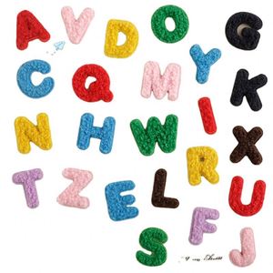 Stock 2.5cm Mini Iron on Chenille Embroidered Colorful Letter Patch for Hat Bag Decoration - Product Image 1