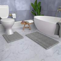 FIGOO-Chenille Bath Mat Premium Polyester Water Absorption Quick Drying for Shower Stall Tub Nordic Style Ready to Ship
