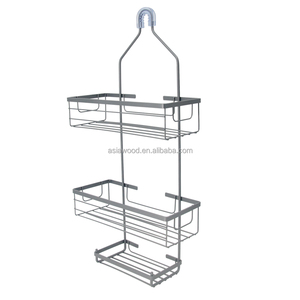 2 Tier Power Coating Storage <strong>Rack</strong> Shelf Kitchen Chrome Plated Wire Hanging Bathroom Wall <strong>Rack</strong> Metal Hanging Towels <strong>Shower</strong> <strong>Rack</strong> - Product Image 2