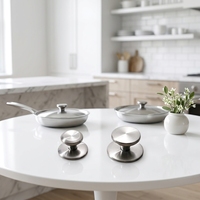 Poignée ergonomique en acier inoxydable pour couvercle de casserole et bouton de cuisine universel - Écologique, compatible four, taille personnalisable