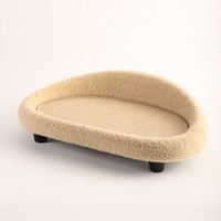 Chaise longue de luxe en forme de demi-cercle OEM/ODM, antidérapante, grand espace, durable, en peluche, lit pour animaux de compagnie, canapé en sisal pour chat