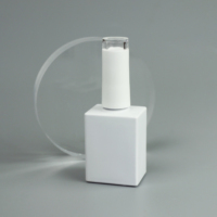 Flacon de vernis à ongles en verre blanc carré de luxe de 10 ml et 15 ml avec bouchon, pinceau, sérigraphie, emballage en carton givré, faible MOQ, OEM/ODM