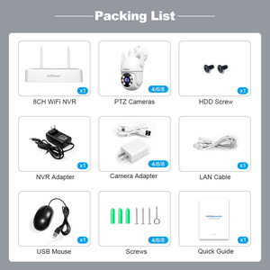 Nhà an ninh Hệ thống camera cho srihome 2MP không dây đầy đủ màu sắc tầm nhìn ban đêm hai cách âm thanh hình người theo dõi Wifi 4CH NVR Kit - Product Image 6