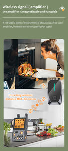 Étanche IP67 en acier inoxydable double sondes numérique four à pizza cuire thermomètre intérieur extérieur BBQ thermomètre de barbecue sans fil - Product Image 6