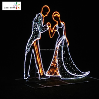 Décorations de Noël LED avec motif 3D de Jésus, d'anges et de danseurs, pour l'extérieur, avec indice de protection IP44, installation facile et longueur personnalisable - Décoration de fêtes