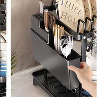 Égouttoir à vaisselle double couche en métal, multifonctionnel, pour comptoir de cuisine, support de drainage d'eau, design moderne et non pliable