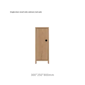 Minimalist Modern Red Oak Tea Cabinet Single Door No-Assembly Required - Compact <b>Sideboard</b> for Tea Rooms & Living Rooms - Product Image 6
