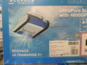 หุ่นยนต์ทำความสะอาดสระว่ายน้ำ ECOVACS ULTRAMARINE P1 ใช้พลังงานแบตเตอรี่ ควบคุมผ่านแอปพลิเคชัน พร้อมระบบ Ionizer สำหรับใช้ในบ้าน ดีไซน์สีน้ำเงินขาว - Product Image 6