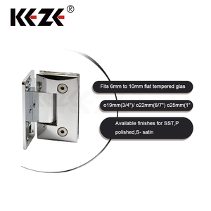 <strong>KEZE</strong> H106L CE Certified Modern Adjustable Golden Stainless Steel 5mm Thick 90 Degree Wall-Mounted Glass Pivot Shower Door Hinge - Product Image 3