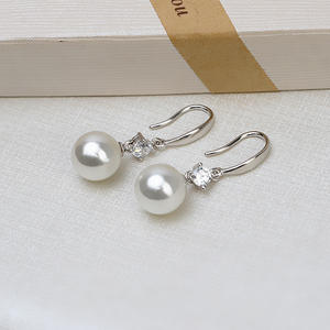 Boucles d'oreilles personnalisées en argent S925, petites fleurs en coquillage, perles, accessoires de bijoux DIY, semi-finies, 1204 - Product Image 3