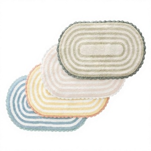 100% Pure Cotton Bath <b>Mat</b> Super Soft Plush Absorbent White Reversible Handmade Heavy Weight Construction Home Hotel By ITHL - Product Image 1