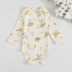 Ropa de Bebé de 6 a 24 Meses, Unisex, Mono con Lindo Estampado de Dibujos Animados, Traje para Gatear para Bebés, Conjunto de Cinco Piezas de Algodón para Otoño, de Fábrica - Product Image 5