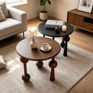 <span class=keywords><strong>Tavolino</strong></span> Rotondo Scultoreo in Legno di Frassino, <span class=keywords><strong>Tavolino</strong></span> da Caffè di Lusso per Villa, <span class=keywords><strong>Tavolino</strong></span> Laterale Moderno con Gambe a Sfera Organica - Product Image 2